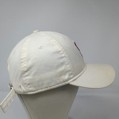 Adidas NC State Wolfpack NCAA White Red One Size Embroidered Logo Slideback Hat