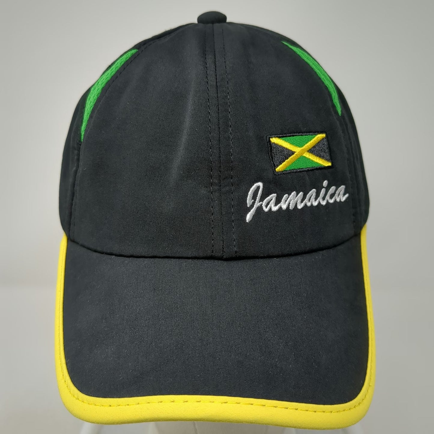 Hammer Head Baseball Cap Black Yellow Green One Size Jamaica Flag Hat Slideback
