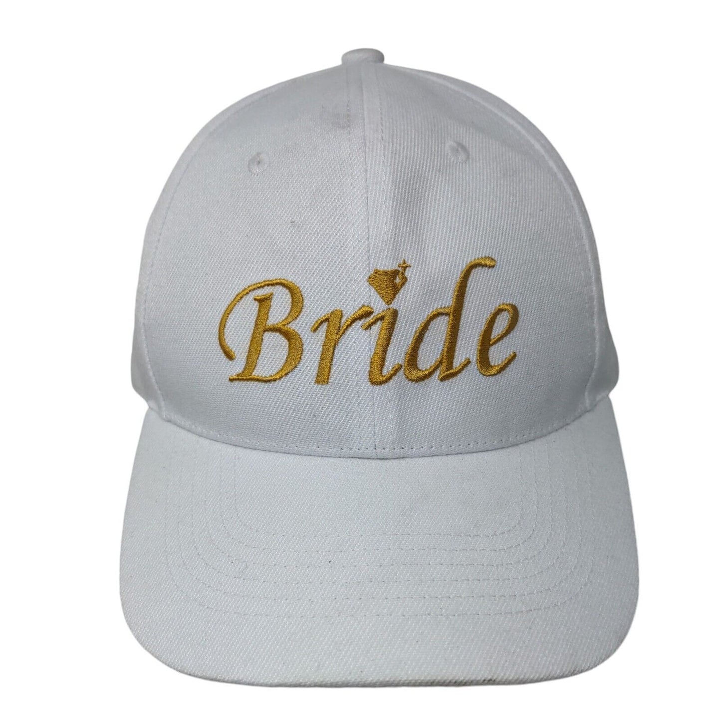 Bride Lace Veil Hat White One Size Embroidered Solid 6 Panel Vent Holes