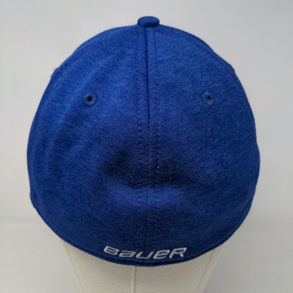 New Era Men's Fitted Hat Blue Size M-L Embroidered Bauer Logo Polyester