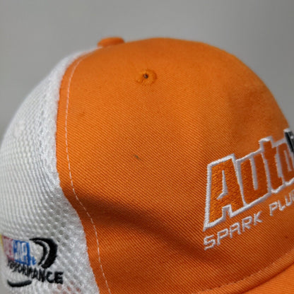 Autolite Fitted Mesh Back Hat Orange White Embroidered NASCAR Performance Logo