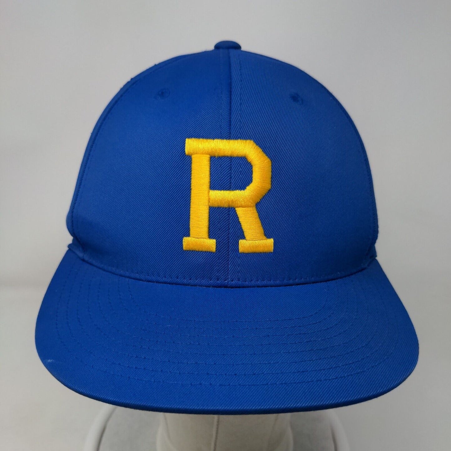 R Logo Fitted Hat Blue S-M Embroidered Lightweight Breathable Pacific Headwear