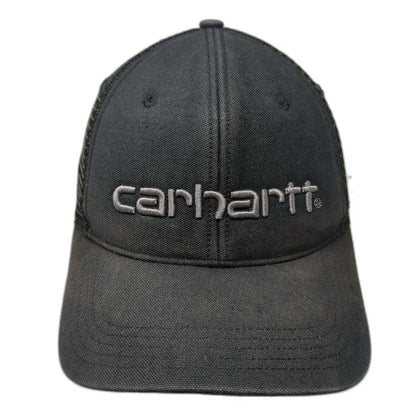 Carhartt Trucker Hat Black Gray One Size Snapback Mesh Logo Embroidered Work