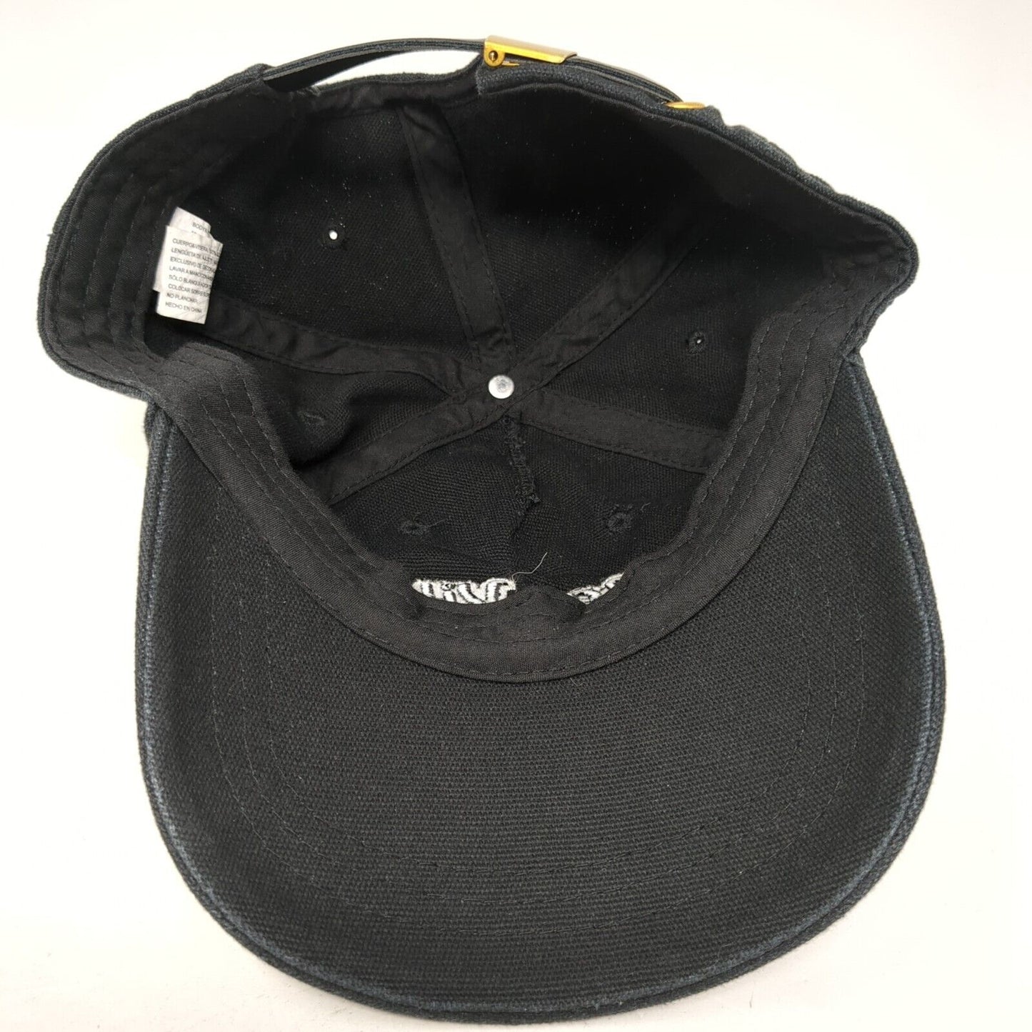 Buenas Vibras Slideback Hat Black One Size Adjustable Leather Strap