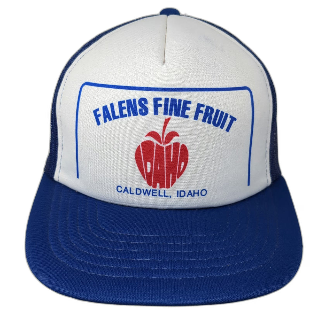 Trucker Hat Blue One Size Falens Fine Fruit Caldwell Idaho Apple Foam Snapback