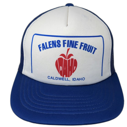 Trucker Hat Blue One Size Falens Fine Fruit Caldwell Idaho Apple Foam Snapback