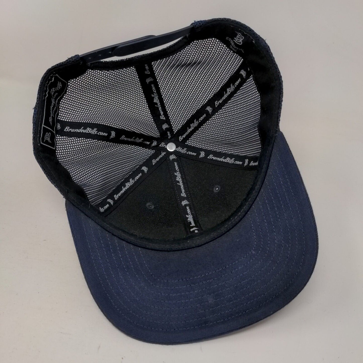 Majestic Homes Snapback Mesh Back Trucker Hat Blue Branded Bills Adjustable