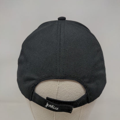 S Initial Strapback Hat Black One Size Adjustable Embroidered Glitter Justice