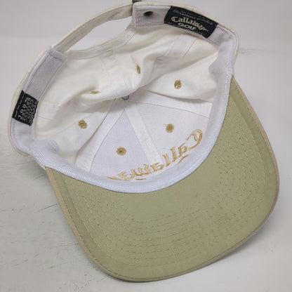 Callaway Golf Baseball Cap White Gold One Size Big Bertha Slideback 6 Panel Hat