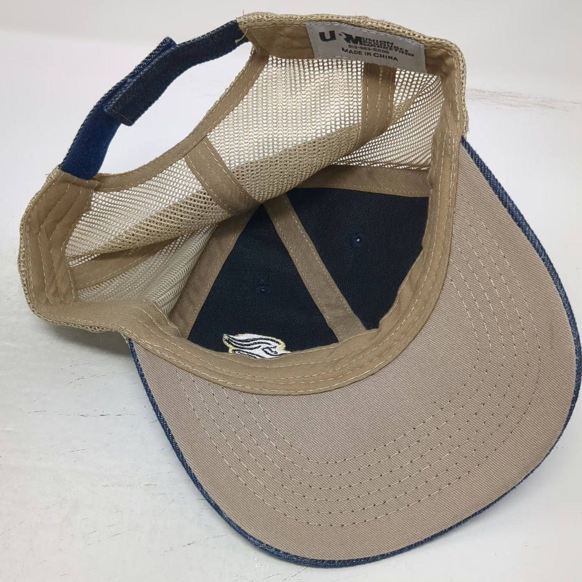 Union Resource Marketing Baseball Cap Blue One Size Mesh Back Denim Logo Hat