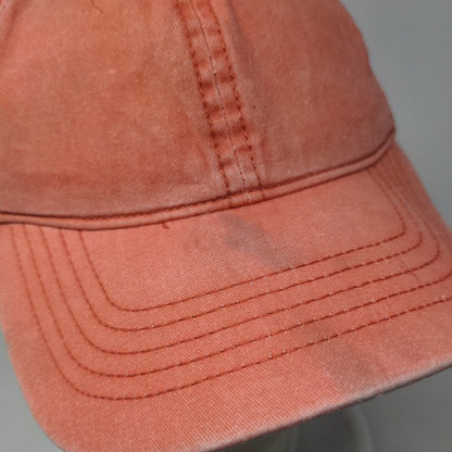 Unbranded Slideback Hat Orange OSFM Adjustable Vented Holes 6 Panel Blank