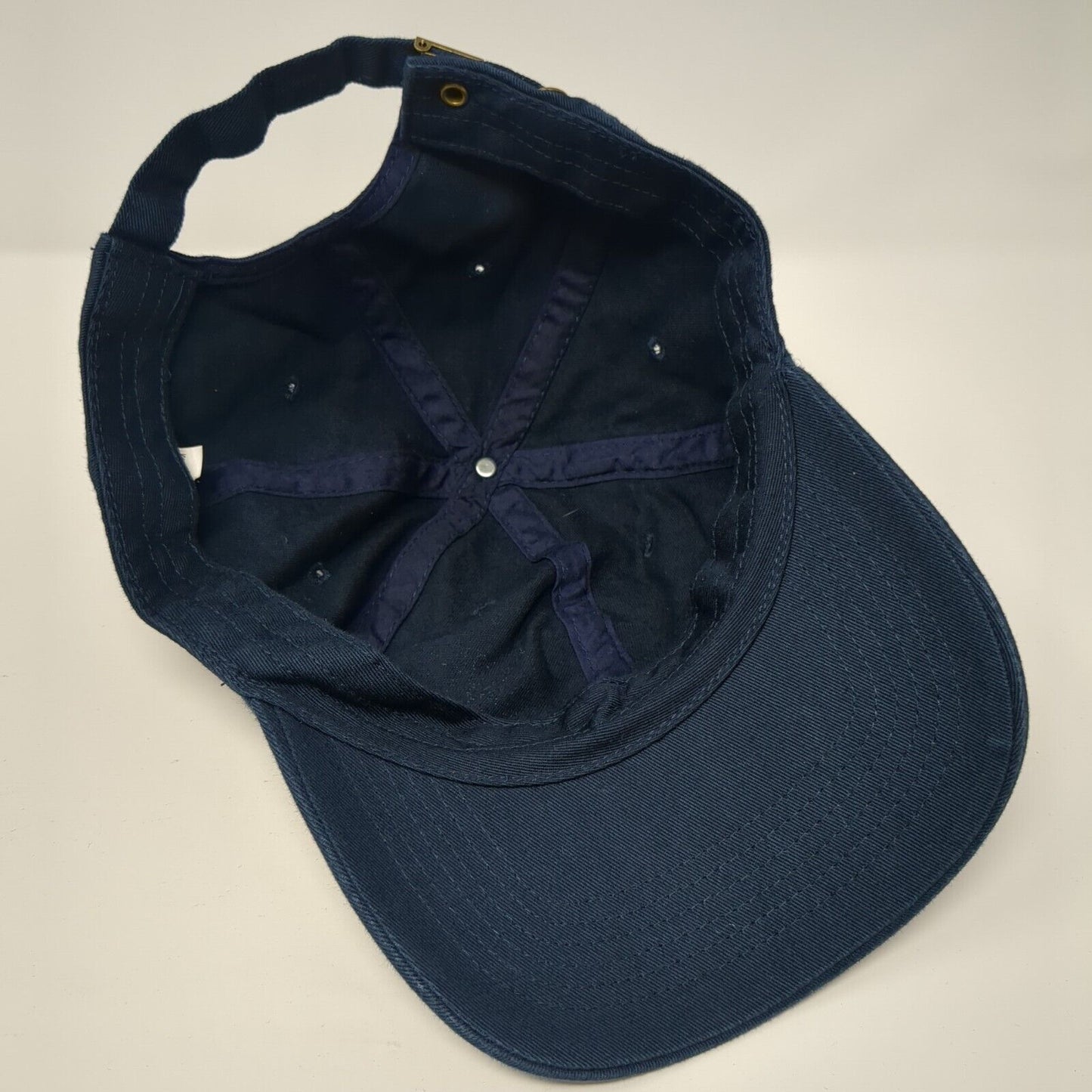 Letter F Slideback Hat Blue One Size Adjustable Vented Holes 6 Panel Cotton