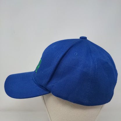 RIVER Strapback Hat Blue One Size Adjustable Embroidered Vented Holes 6 Panel