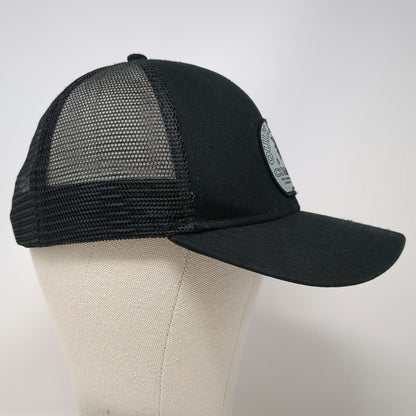 Quiksilver Trucker Hat Black OSFM Mesh Back Palm Tree Tropical Print Snapback