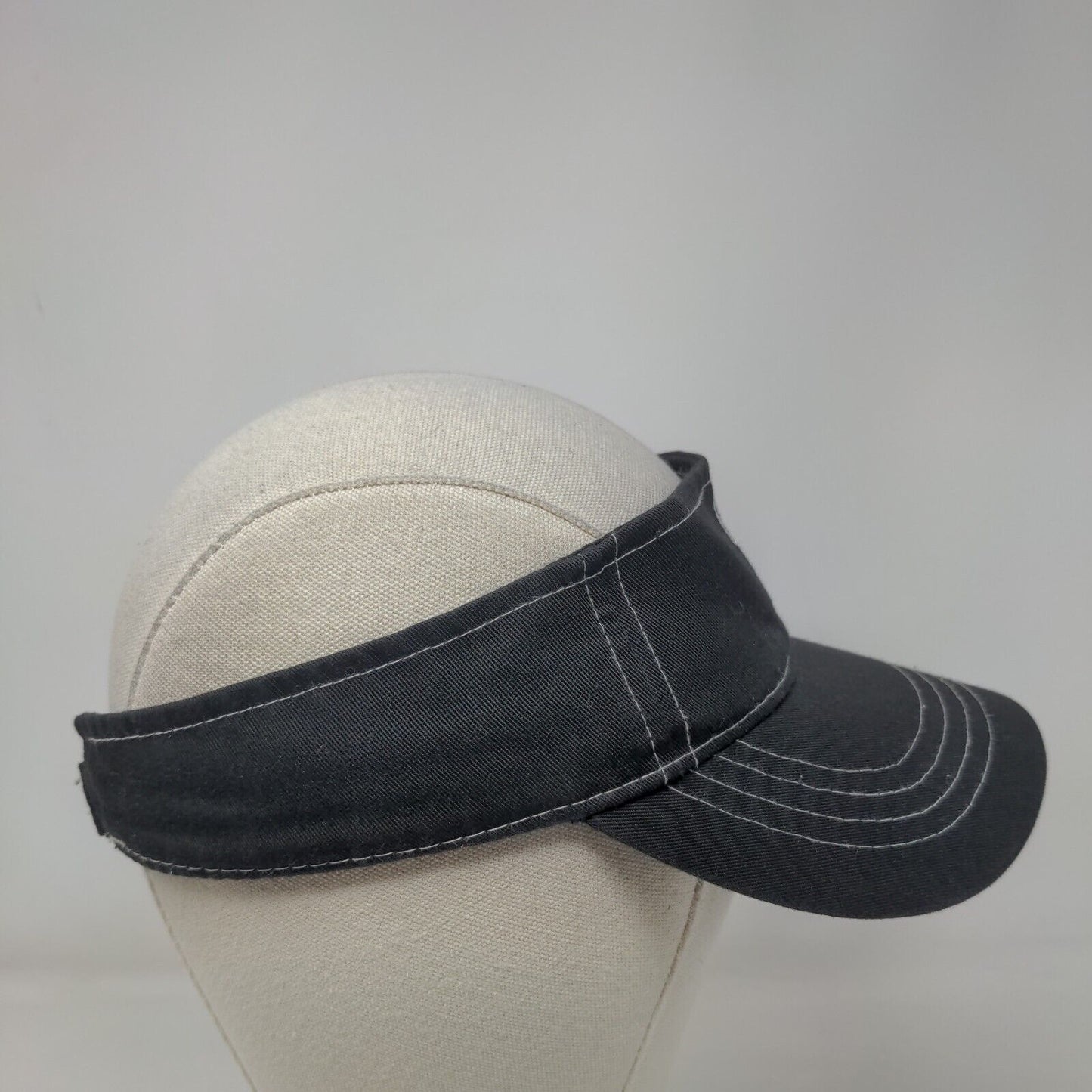 Unbranded Strapback Sun Visor Hat Black One Size Adjustable Embroidered