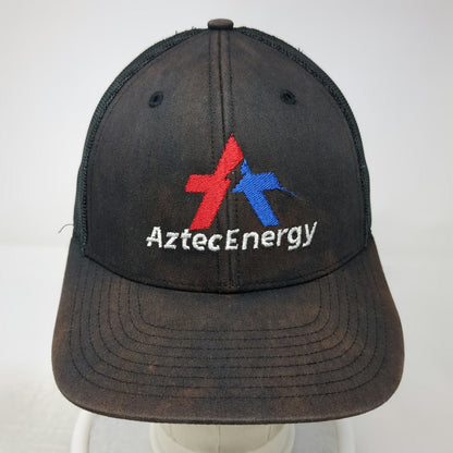 Richardson Trucker Hat Black Size Small AztecEnergy Mesh Snapback Logo Work
