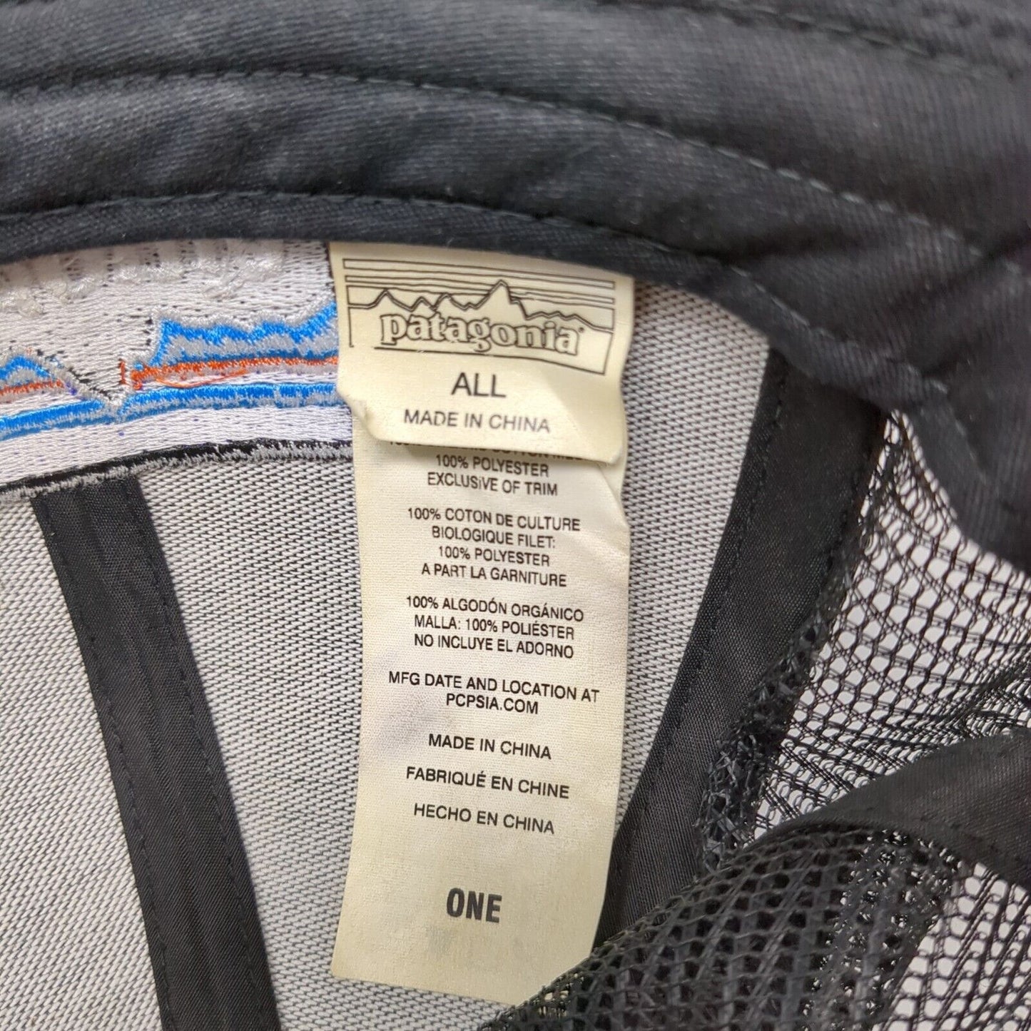 Patagonia Snapback Trucker Hat Black One Size Mesh Back Adjustable