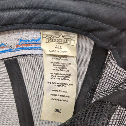 Patagonia Snapback Trucker Hat Black One Size Mesh Back Adjustable