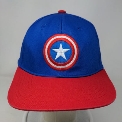 Marvel Captain America Snapback Hat Blue One Size Embroidered Colorblock