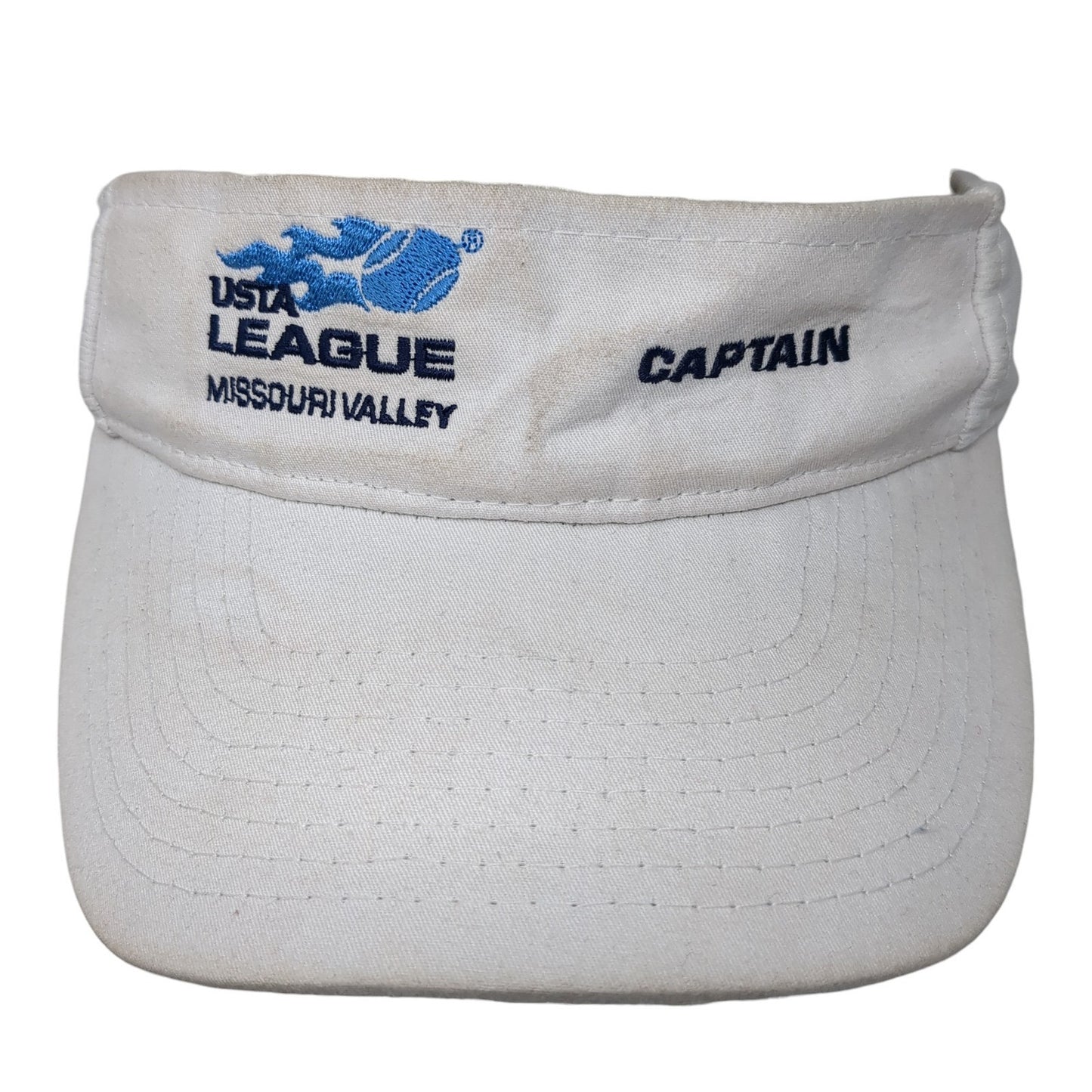 USTA League Missouri Valley Sun Visor Hat White One Size Adjustable Hit Dry