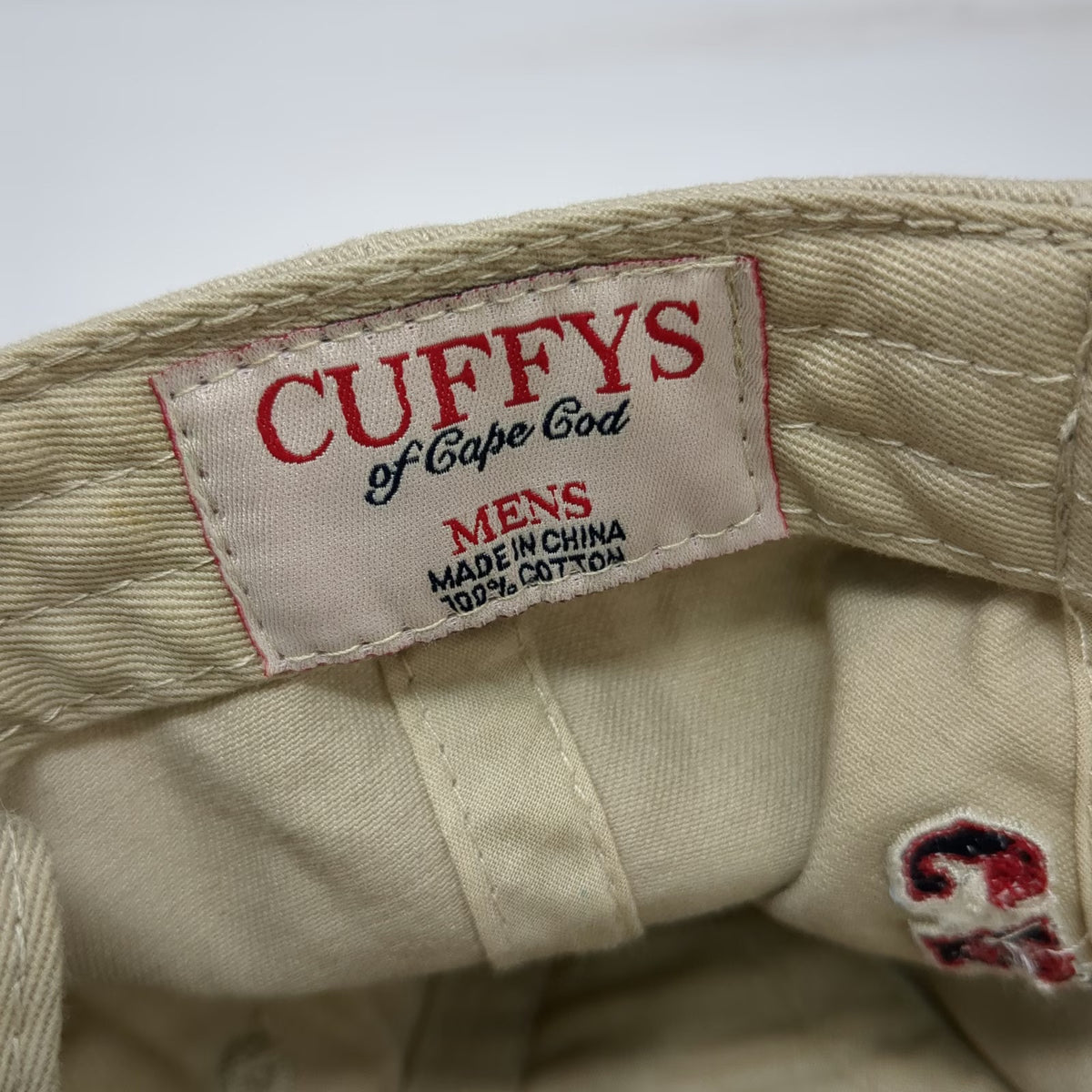 Cuffys Baseball Cap Beige One Size Cape Cod Summertime Tradition Slideback Hat