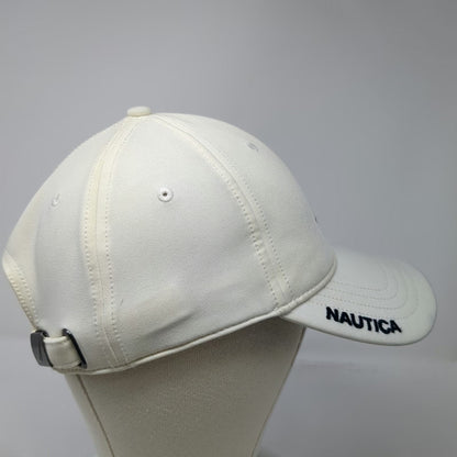 Nautica Baseball Cap White One Size Sail Logo Blue Side Bill Logo Adjustable Hat