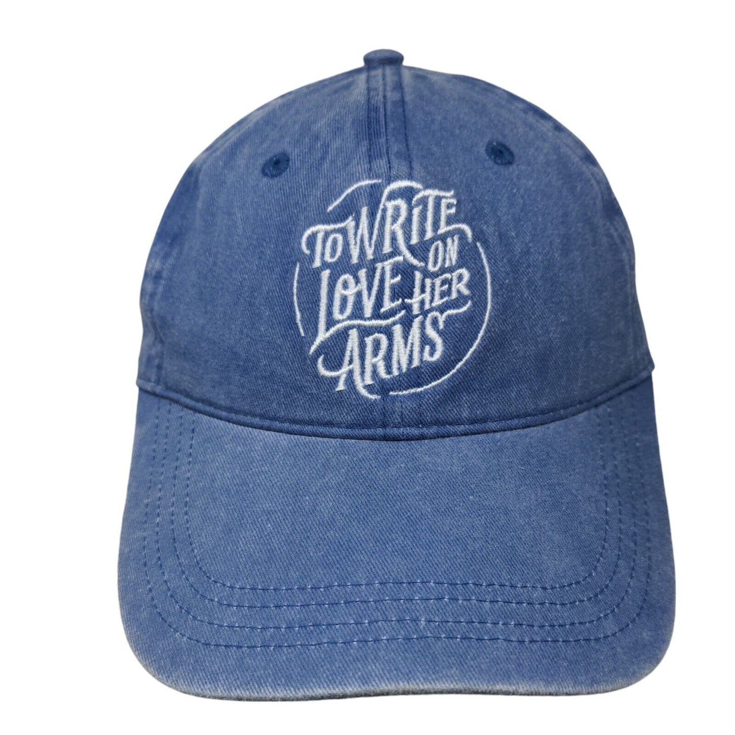 To Write Love On Her Arms Slideback Hat Blue OS Adjustable Embroidered Denim