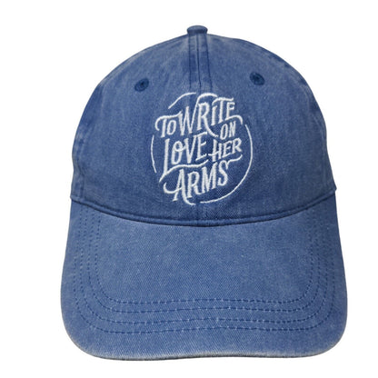 To Write Love On Her Arms Slideback Hat Blue OS Adjustable Embroidered Denim