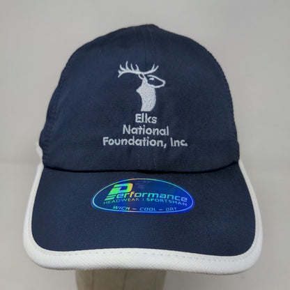 Elks National Foundation Men's Strapback Hat Blue Adjustable Embroidered Logo