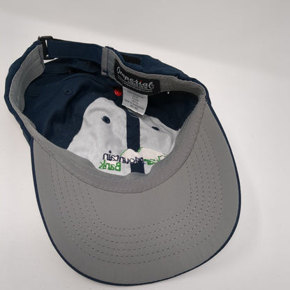 Clear Mountain Bank Strapback Hat Blue XL Fit Adjustable Embroidered Imperial
