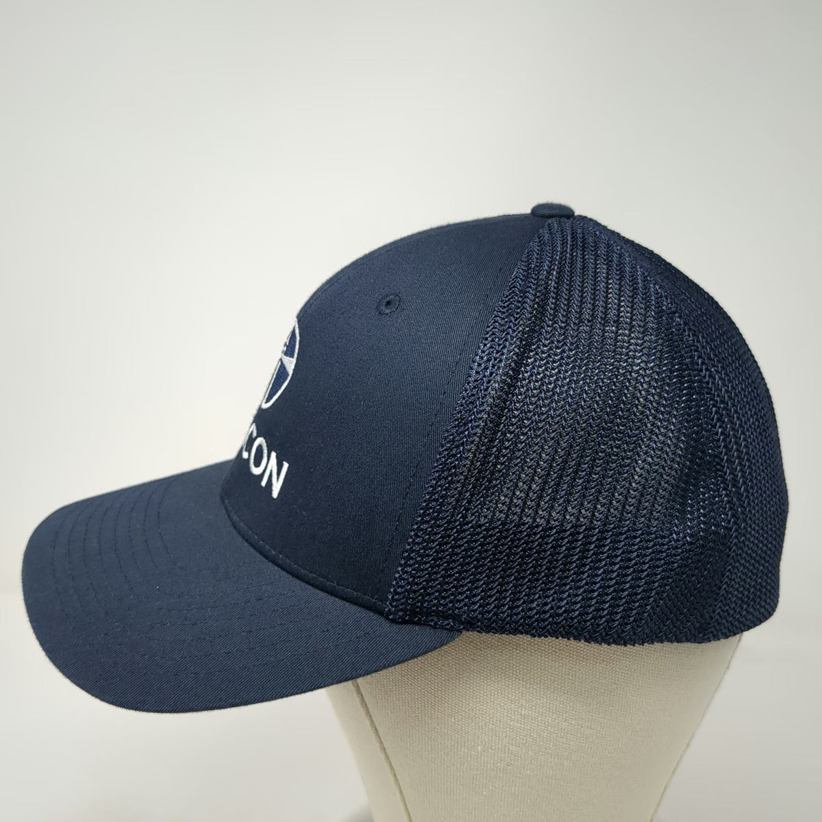 Richardson Baseball Cap Blue XL Mesh Back Stretch Fit Beacon Lighthouse Logo Hat