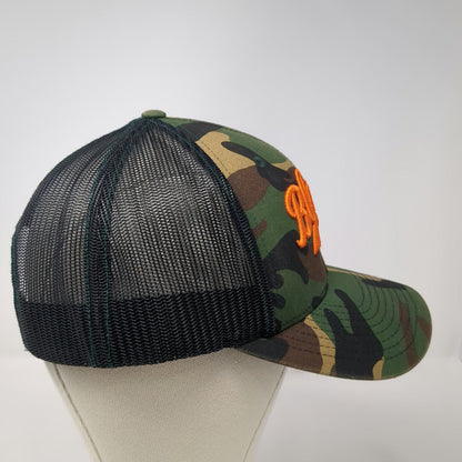 Richardson Trucker Hat Green OSFM Woodland Camo Orange Blewett Brewing Snapback