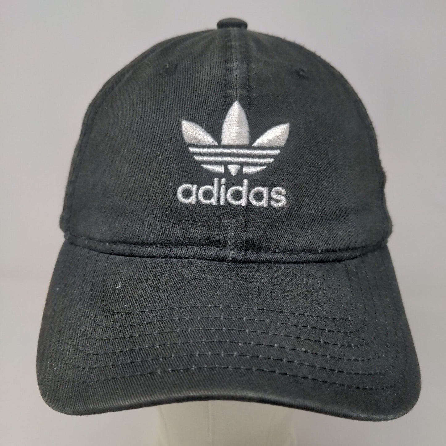 Adidas Men's Slideback Hat Black Size OSFM Embroidered Trefoil Logo Cotton