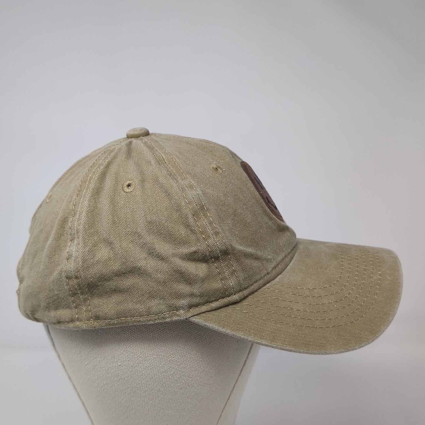 Glitter Smiley Face Slideback Baseball Cap Brown One Size Adjustable Embroidered