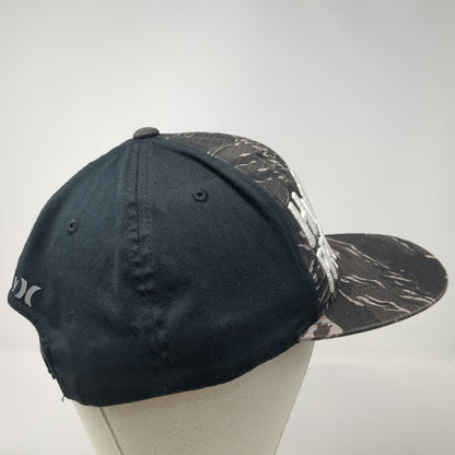 Hurley Snapback Hat Black One Size Camo Pro Flexfit 110 Flat Bill Underbrim