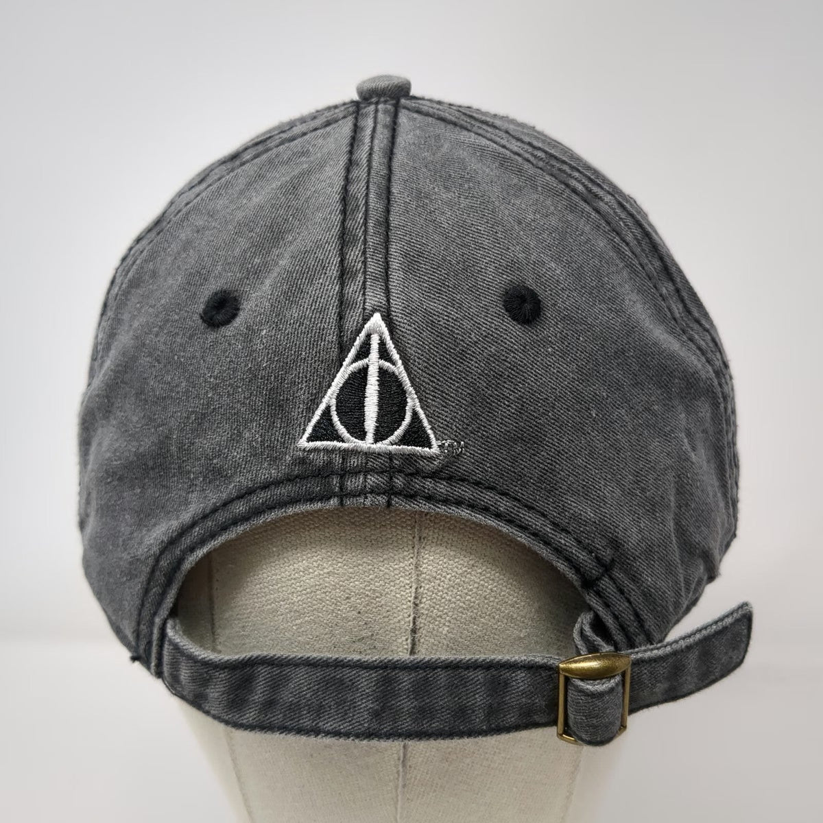 Harry Potter Baseball Cap Gray One Size Floral Deathly Hallows Washed Cotton Hat