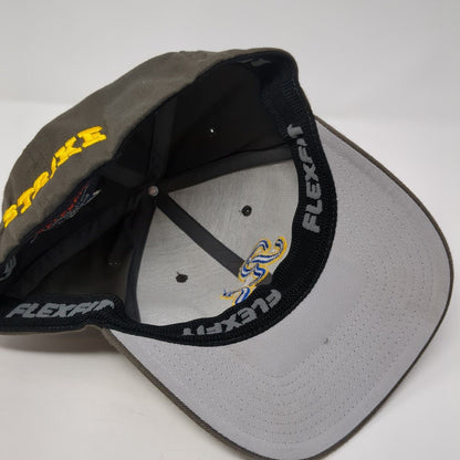 RS Strike Fitted Hat Brown XL-XXL Embroidered Stretch Flexfit Yupoong