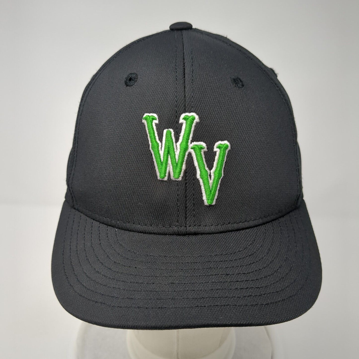 WV Fitted Hat Black XS-S Embroidered Solid 6 Panel C Fit Champro