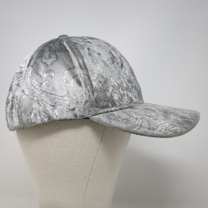 C.C Baseball Cap Gray One Size Crushed Velvet Metallic Strapback Curved Brim Hat