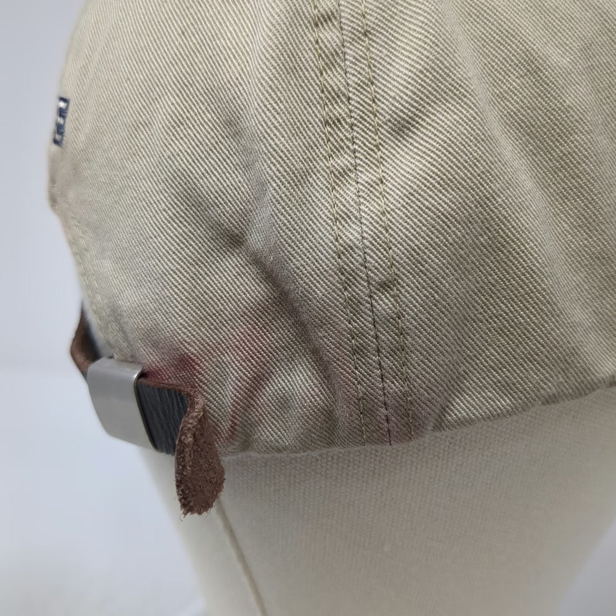 AE Performance Baseball Cap Beige One Size Slideback Leather Strap Grotto Hat