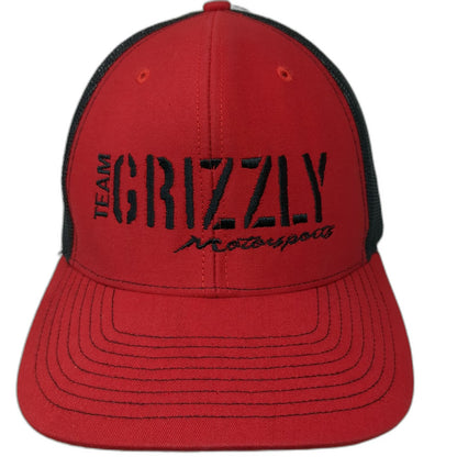 Richardson Trucker Hat Red One Size Team Grizzly Motorsports Mesh Back Style 112