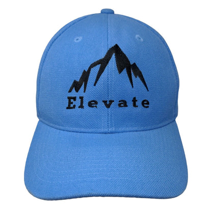 Elevate Strapback Hat Blue OSFA Adjustable Embroidered Vented Holes 6 Panel