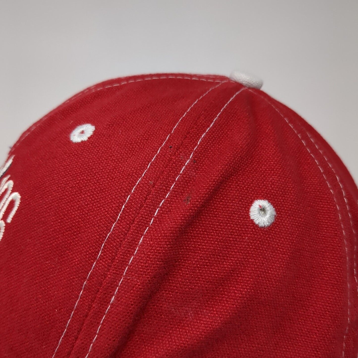 Mix 106 Strapback Hat Red OSFA Adjustable Embroidered 6 Panel Adams