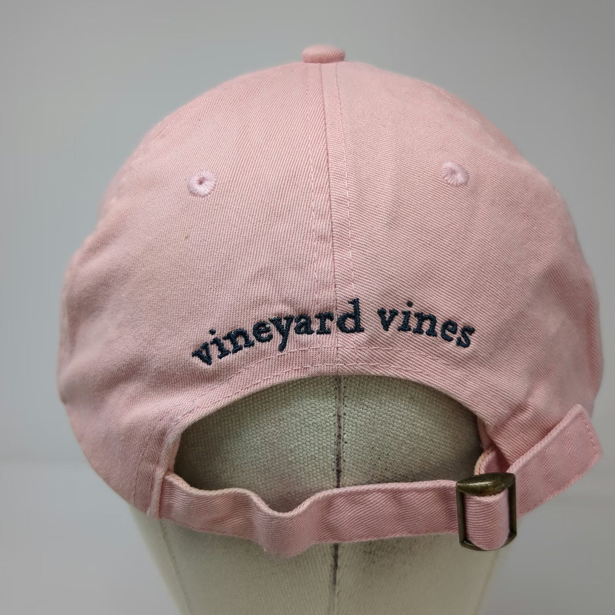 Vineyard Vines Pink One Size Baseball Cap Whale Logo Adjustable Strap Cotton Hat