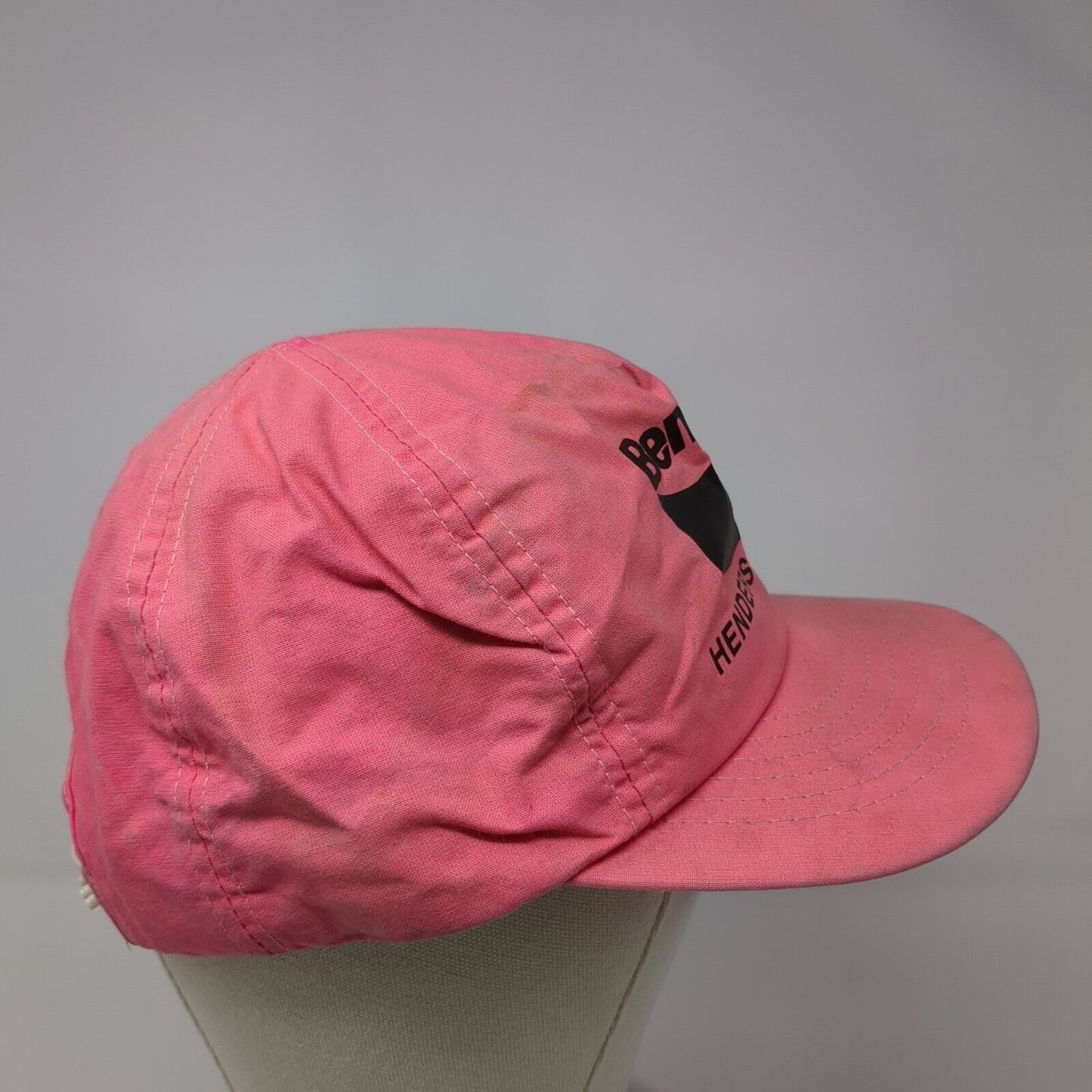 Vintage Bendix Henderson Wheel Snapback Hat Pink OSFA Graphic Logo USA Swingster
