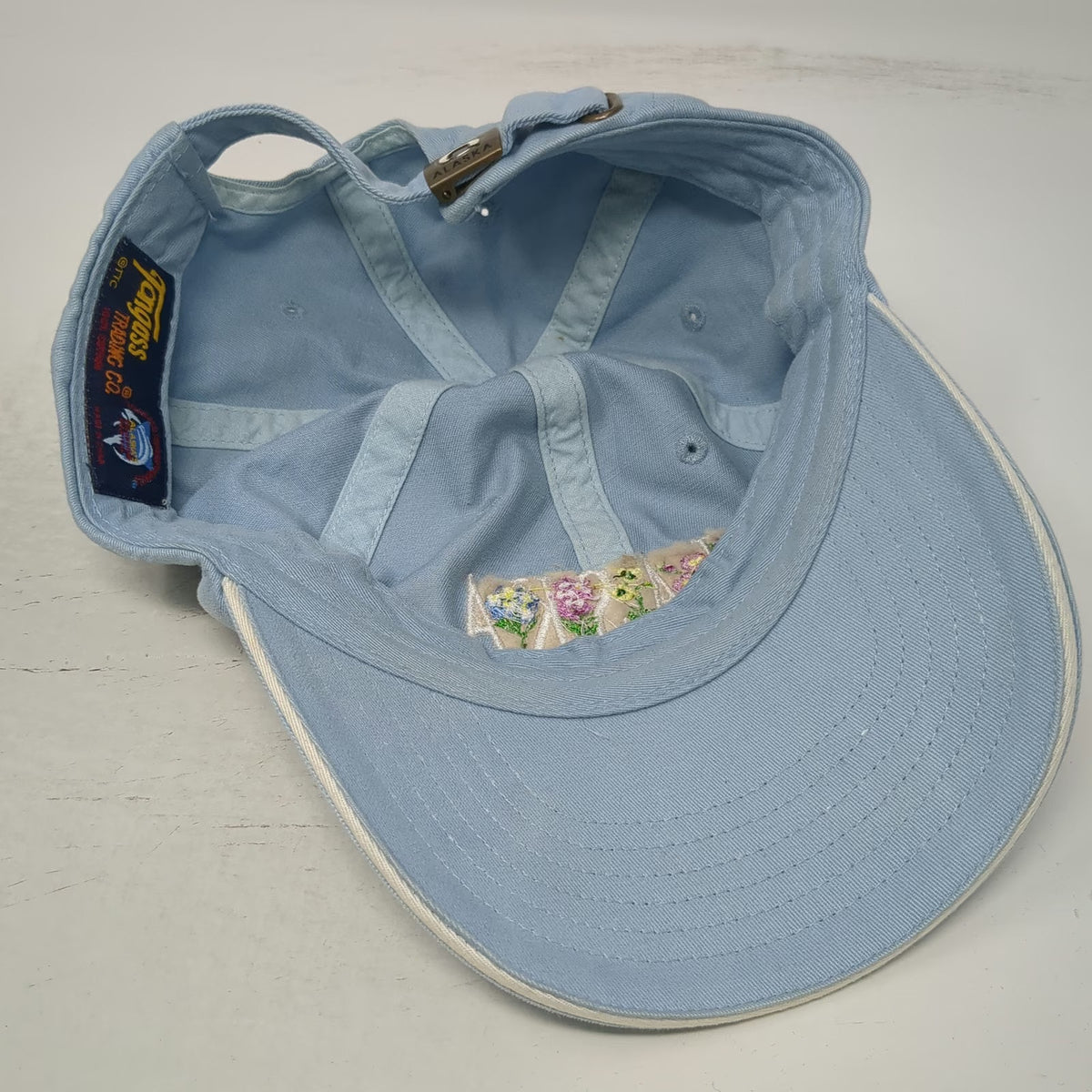 Tongass Trading Co Baseball Cap Blue One Size Alaska Floral Embroidery Hat