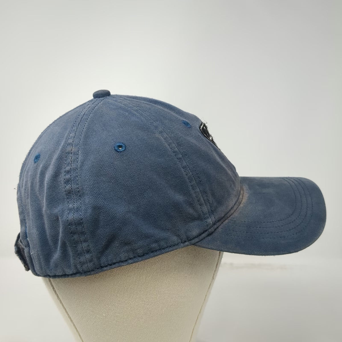 Cabela's Blue Baseball Cap One Size Embroidered Patch USA Flag Strapback Hat