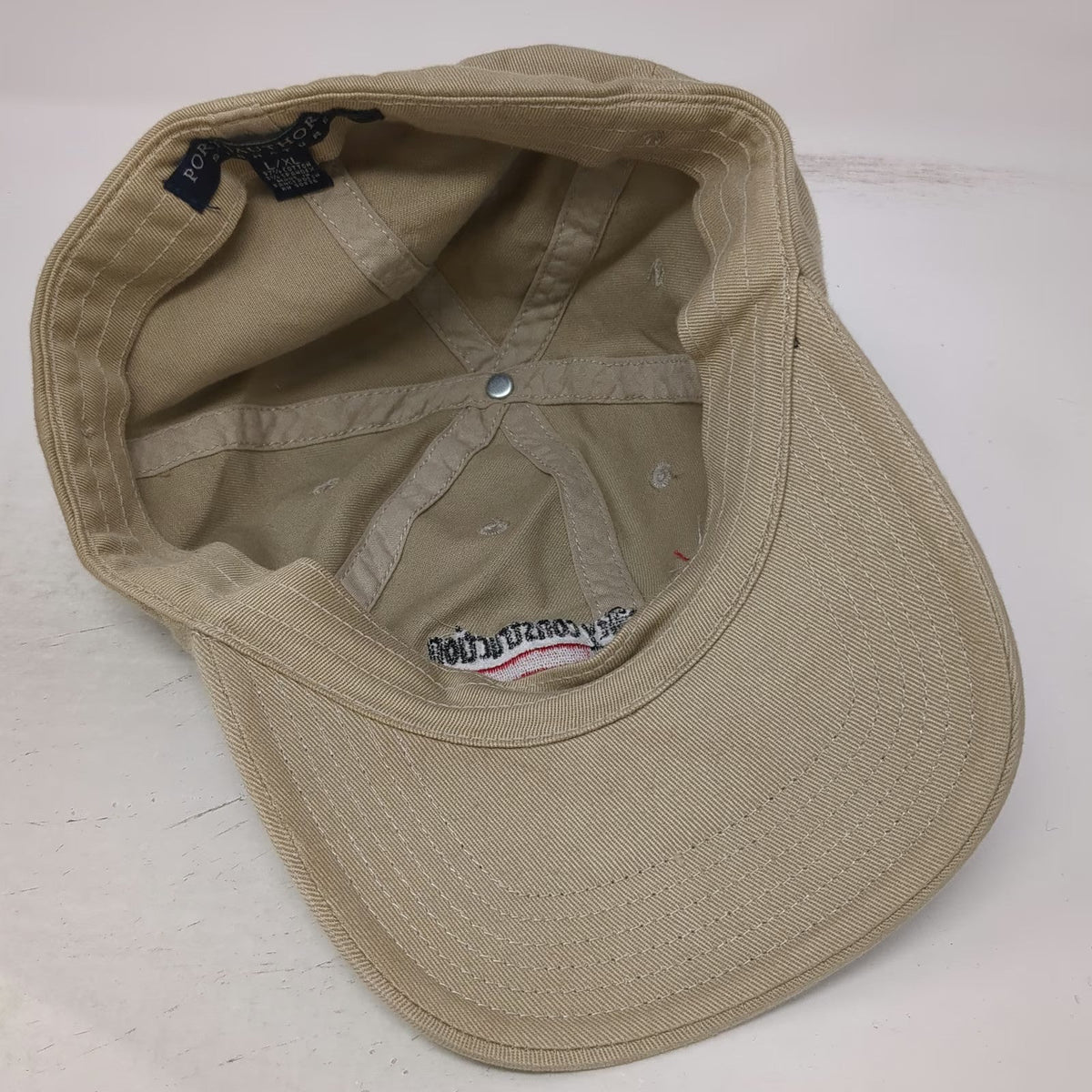 Port Authority Cardinal Utility Construction Hat Beige XL Baseball Cap Fitted