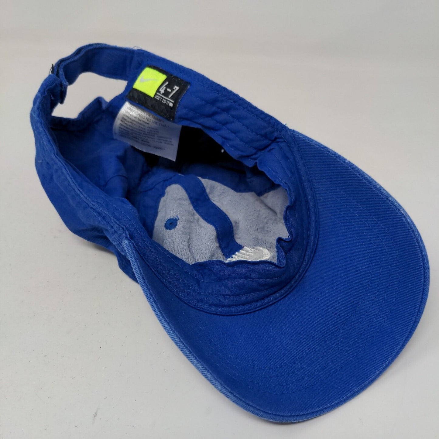 Nike Boy's Strapback Hat Blue Size 4-7 Embroidered Swoosh Spell Out Logo