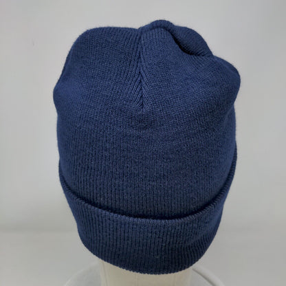 The YMCA Give Gallop Gather Knit Beanie Hat Blue One Size Embroidered